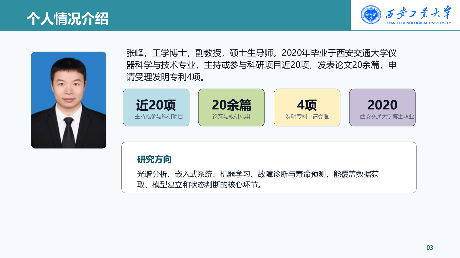 张峰简历 PPT 第 01 页